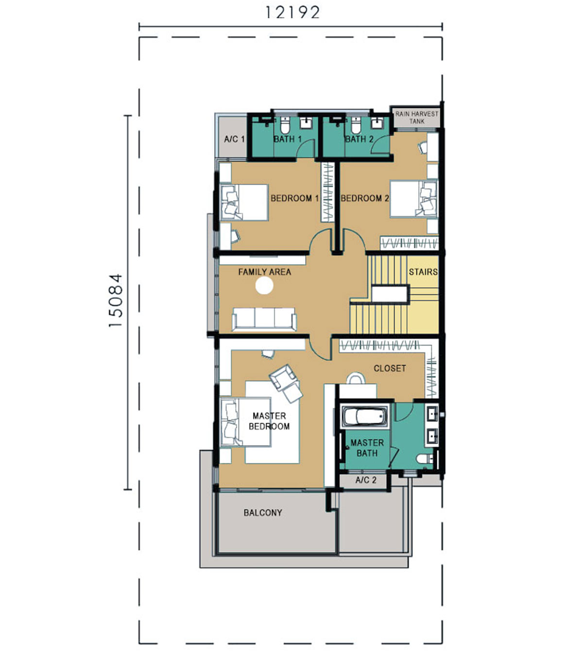 2-Storey Semi-Detached - Type A - First Floor