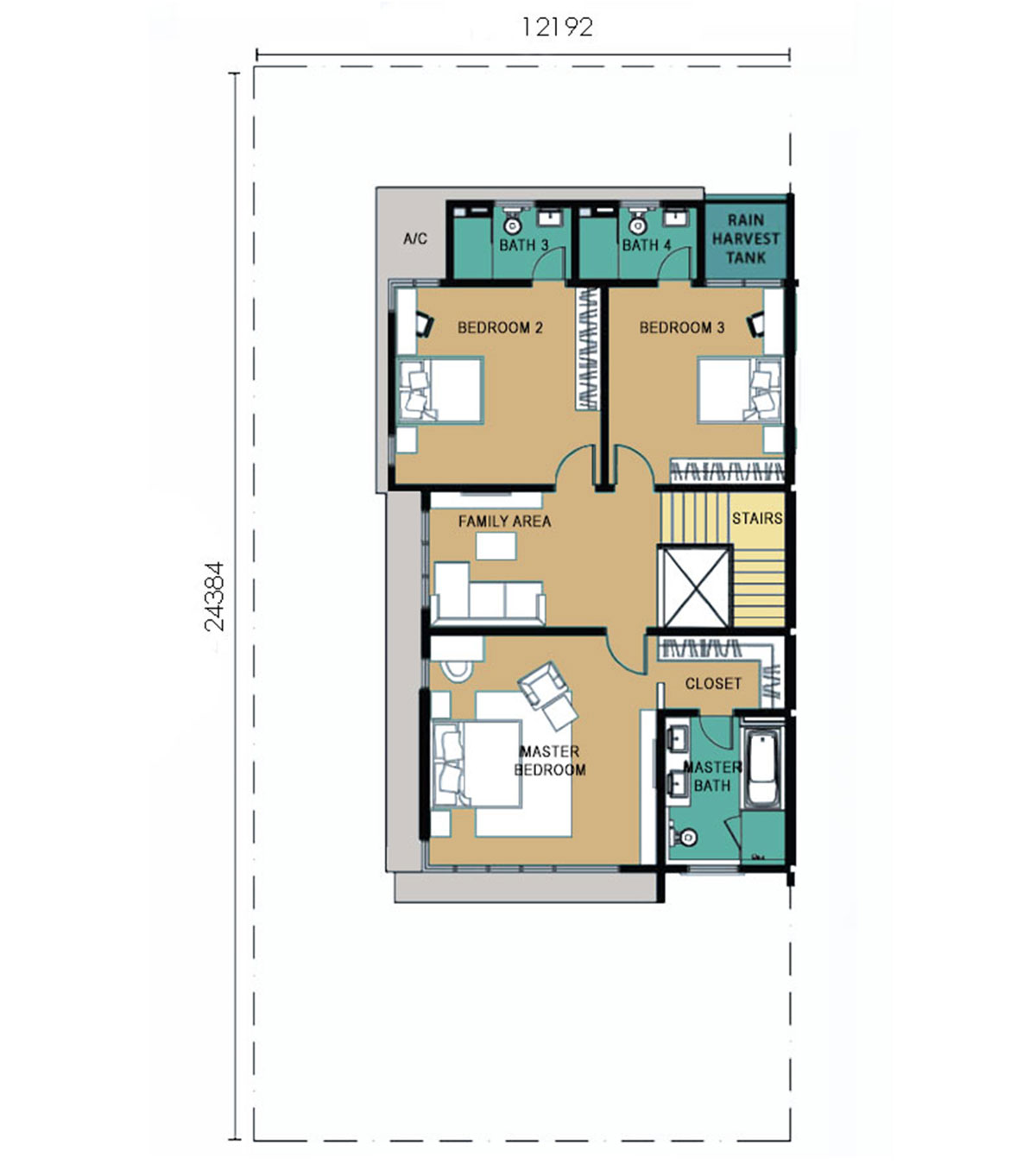 3-Storey Semi-Detached - Type B - Second Floor