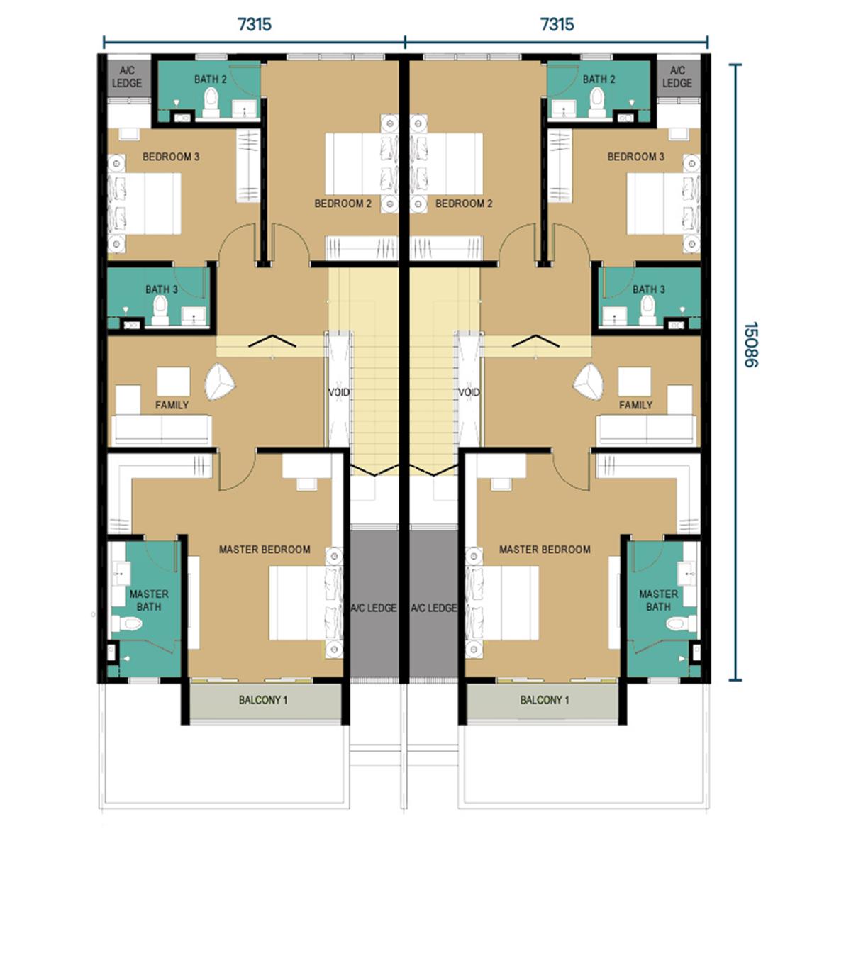 2 Storey - Link Home - Intermediate - First Floor