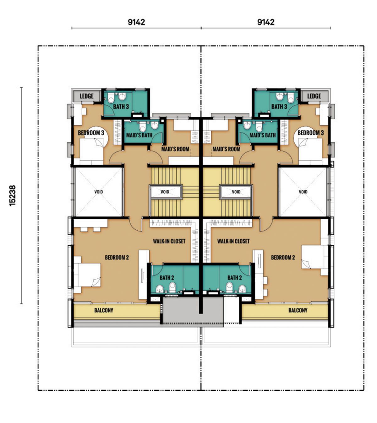 3 Storey - Semi-Detached - Type B - Second Floor