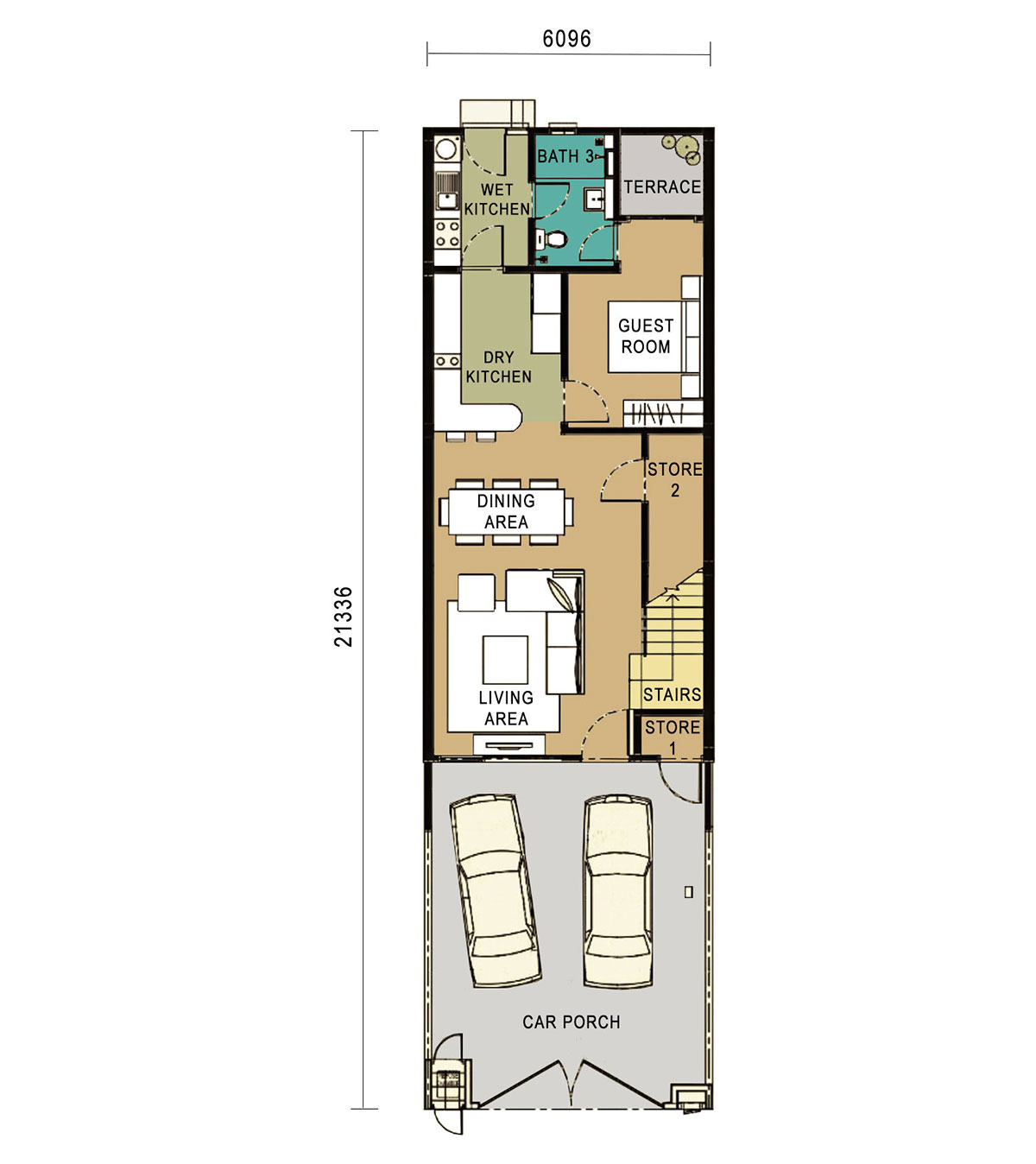 2-Storey Link Home - Intermediate Unit -Ground Floor